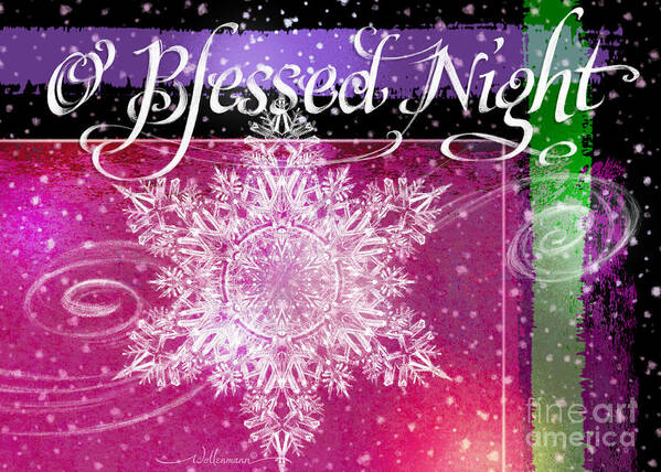 Christmas Poster featuring the digital art O Blessed Night Greeting by Randy Wollenmann