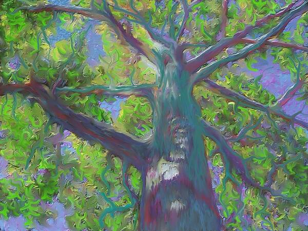 Tree Poster featuring the painting Oak Tree 1 by Hidden Mountain