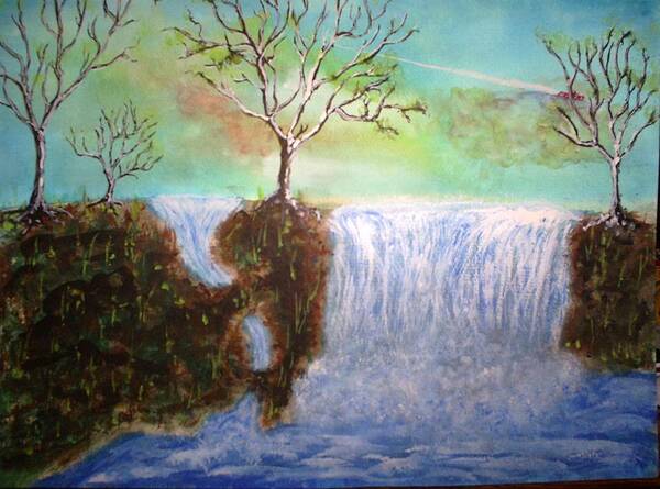 Waterfall Poster featuring the painting Obscure Enigma by Douglas Beatenhead