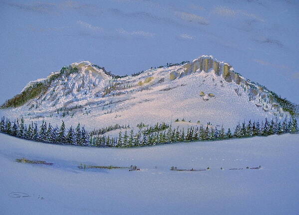Observation Peak Poster featuring the pastel Observation Peak by Michele Myers
