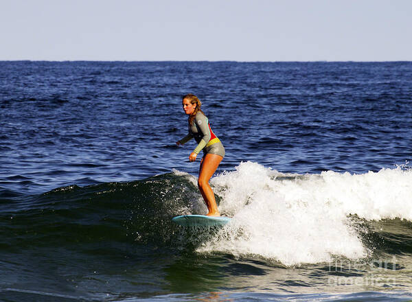 Fine Art Photography Poster featuring the photograph OBX Surfer Girl by Patricia Griffin Brett