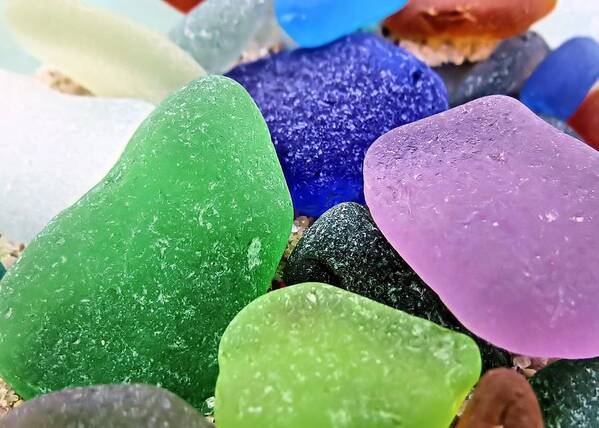 Sea Glass Poster featuring the photograph Ocean glass by Janice Drew