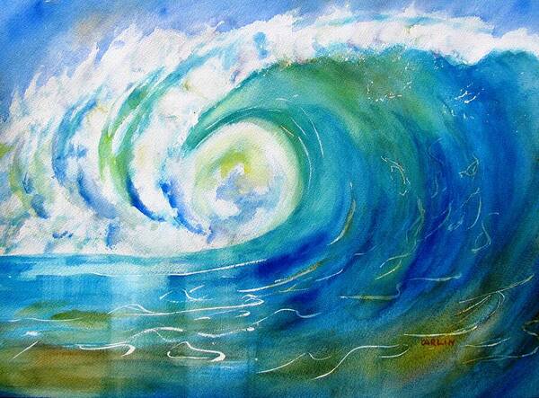 Ocean Poster featuring the painting Ocean Wave by Carlin Blahnik CarlinArtWatercolor