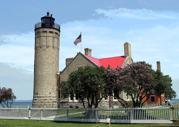 Old Mackinac Point Light Poster featuring the photograph Old Mackinac Point Light by Terri Harper