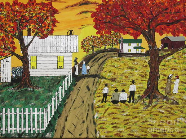 School Poster featuring the painting Old Schoolhouse Bell by Jeffrey Koss