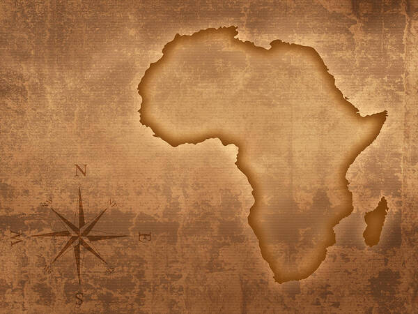 Africa Poster featuring the photograph Old style Africa map by Johan Swanepoel