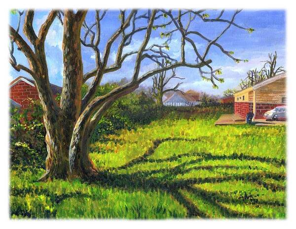 Plein Air Poster featuring the painting Old Tree in the Morning of Early Spring by Ping Yan