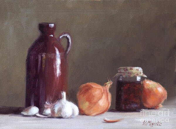 Onion Poster featuring the painting Onions and Sundried Tomatoes by Viktoria K Majestic
