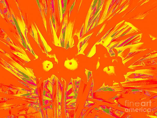 Bright Orange Poster featuring the painting Orange Abstract by Vivian Cook
