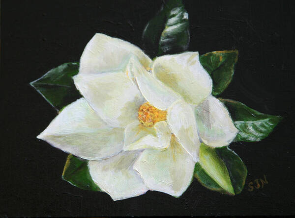Magnolia Poster featuring the painting Our Magnolia by Sandra Nardone