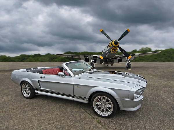 P-51 Poster featuring the photograph P51 Meets Eleanor by Gill Billington