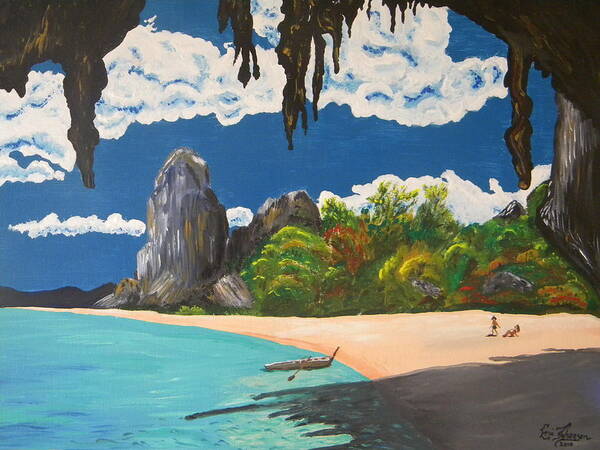 Paradise Poster featuring the painting Paradise in Thailand by Eric Johansen