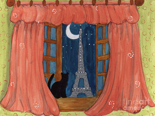Eiffel Tower Poster featuring the painting Paris Moonlight by Lee Owenby