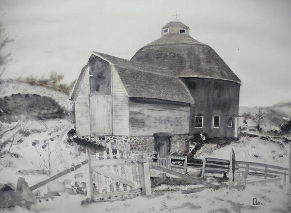 Barn Poster featuring the painting Parish Barn by Lee Stockwell