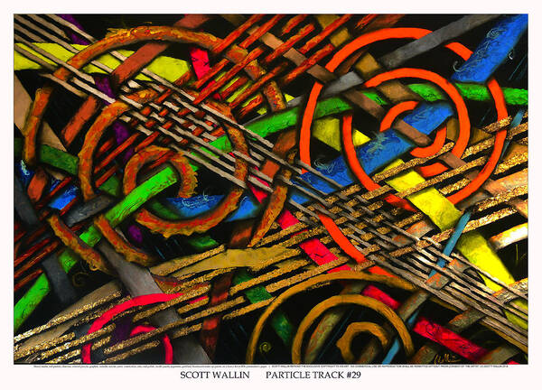 Brilliant Color Abstraction Poster featuring the painting Particle Track Twenty-nine by Scott Wallin