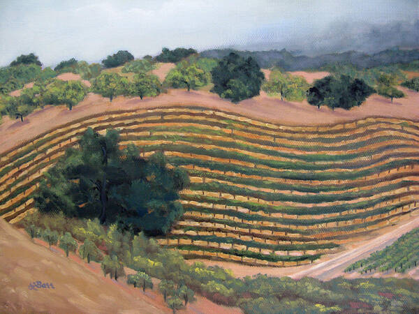 Paso Robles Poster featuring the painting Paso Robles Vineyard II by Lisa Barr