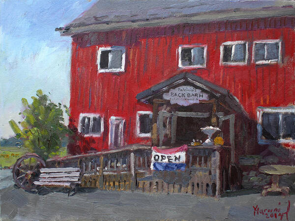 Patricia's Back Barn Poster featuring the painting Patricia's Back Barn by Ylli Haruni