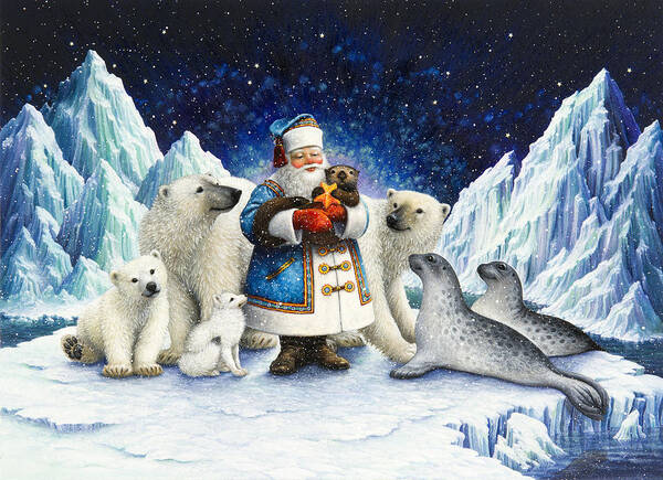 Santa Claus Poster featuring the painting Peace On Earth by Lynn Bywaters