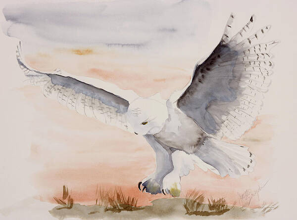 Owl Poster featuring the painting Perfect Landing by Joette Snyder