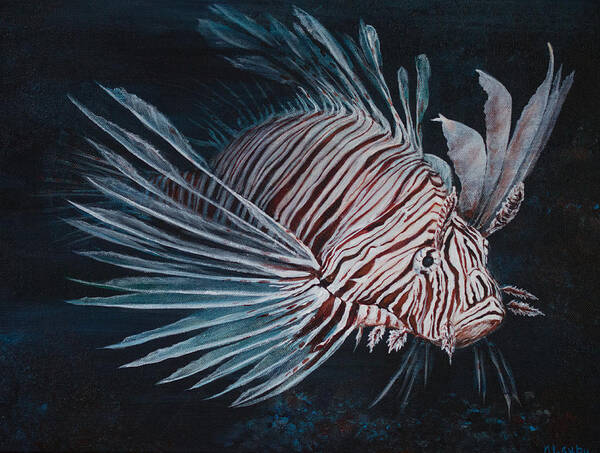 Fish Poster featuring the painting Perilous Splendor by Nancy Lauby