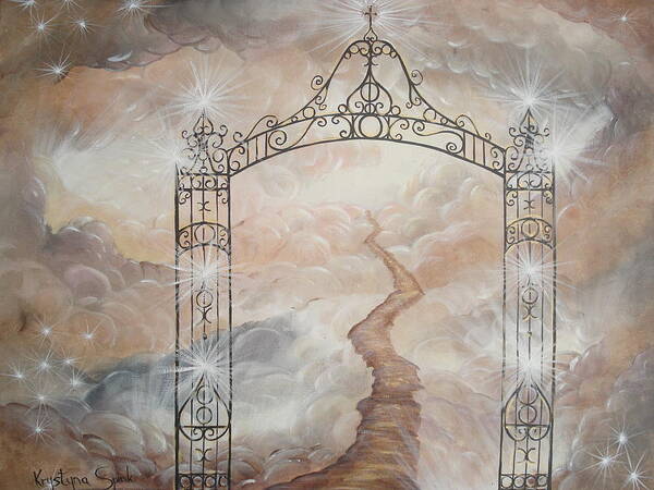 Sky Poster featuring the painting Peter's Gate by Krystyna Spink