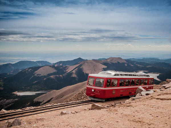 Pikes Peak Poster featuring the photograph Pikes Peak Cog Railway by Jim DeLillo