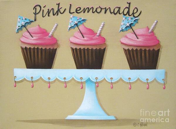 Art Poster featuring the painting Pink Lemonade Cupcake by Catherine Holman