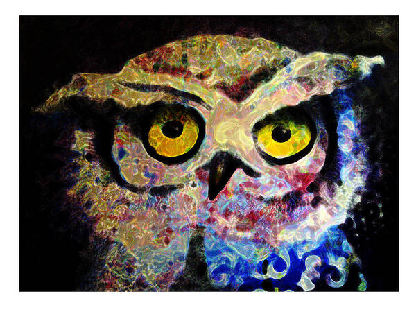 Owl Poster featuring the painting Playtime by Laurel Bahe