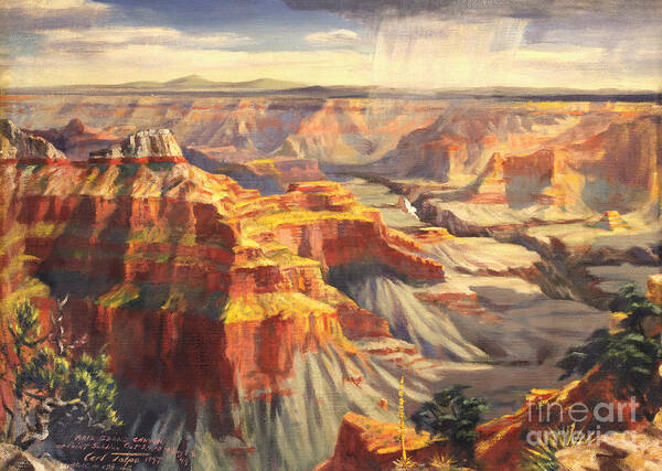 Grand Poster featuring the painting Point Sublime - Grand Canyon AZ. by Art By Tolpo Collection