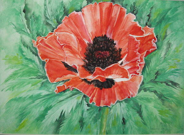 Poppy Poster featuring the painting Poppy by Ellen Canfield