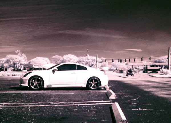 America Poster featuring the photograph Porsche Car Side Profile Pink near Infrared by Sally Rockefeller