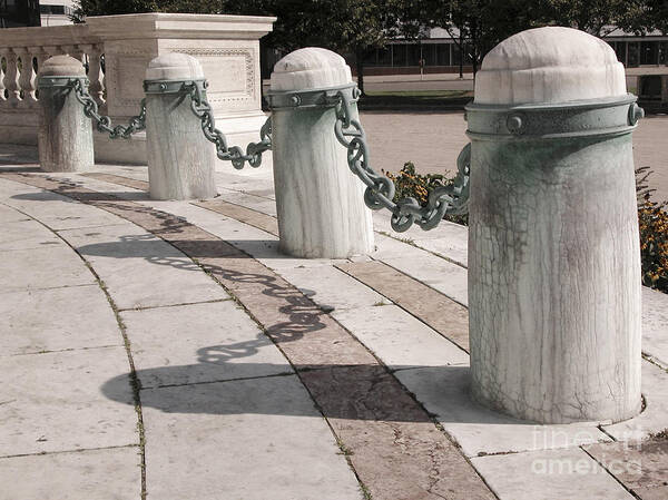 Architecture Poster featuring the photograph Posts and Chains at Niagara Square by Tom Brickhouse