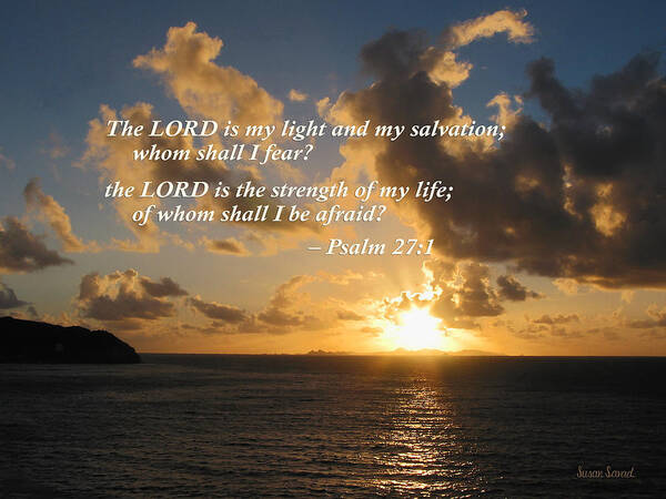 Religious Poster featuring the photograph Psalm 27 1 The Lord Is My Light by Susan Savad