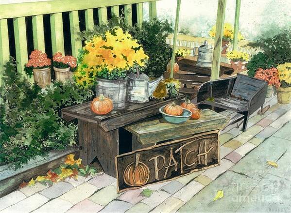 Water Color Paintings Poster featuring the painting Pumpkin Patch by Barbara Jewell