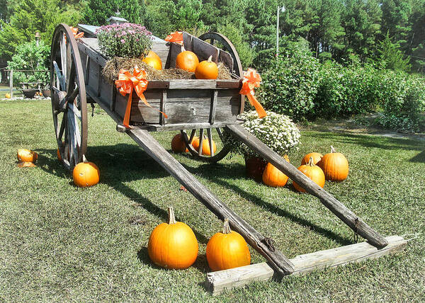 Victor Montgomery Poster featuring the photograph Pumpkin Wagon by Vic Montgomery