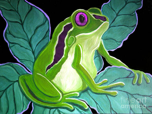 Frog Poster featuring the painting Purple Eyed Frog by Nick Gustafson
