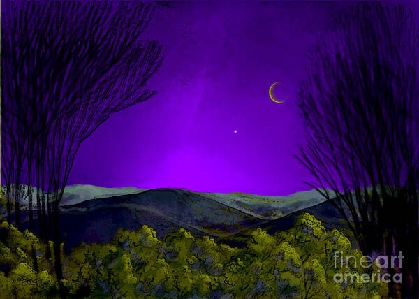 Purple Poster featuring the digital art Purple Sky by Carol Jacobs