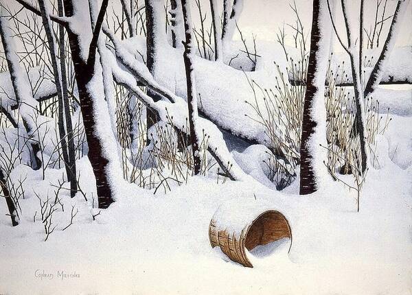 Snow Poster featuring the painting Quiet Time by Conrad Mieschke