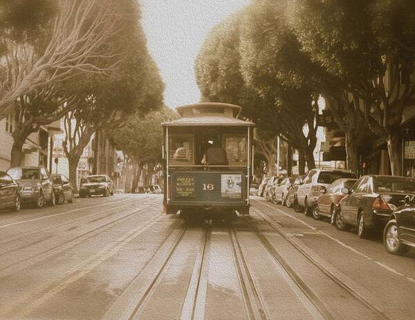 Sepia Poster featuring the photograph Quintessential San Francisco by Kandy Hurley