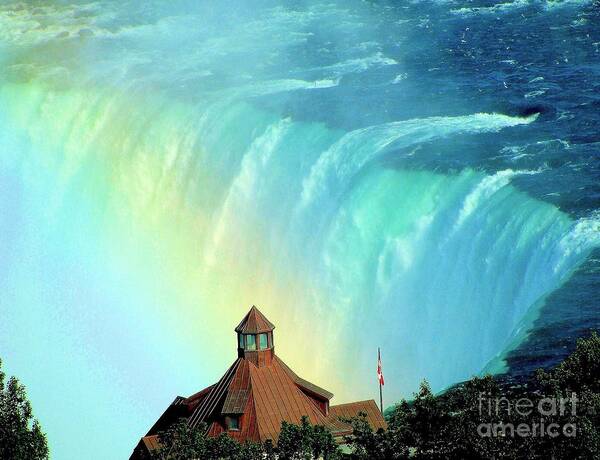 Rainbow Poster featuring the photograph Rainbow over Horseshoe Falls by Janette Boyd