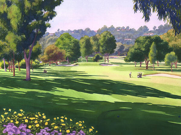Rancho Santa Fe Poster featuring the painting Rancho Santa Fe Golf Course by Mary Helmreich