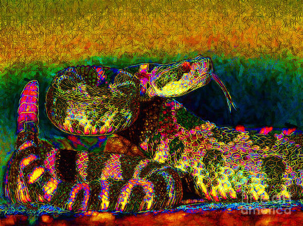 Rattlesnake Poster featuring the photograph Rattlesnake 20130204p0 by Wingsdomain Art and Photography