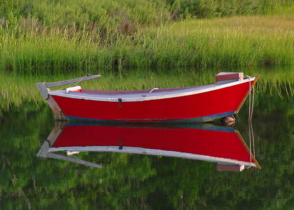 Solitude Poster featuring the photograph Red Boat by Juergen Roth