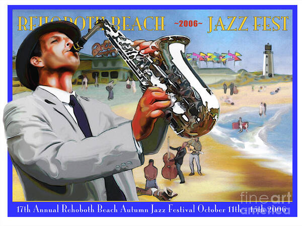 Rehoboth Beach Poster featuring the digital art Rehoboth Beach Jazz Fest 2006 by Mike Massengale