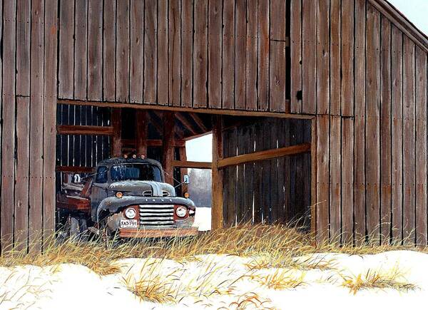 Retired Truck Poster featuring the painting Retired by Michael Swanson