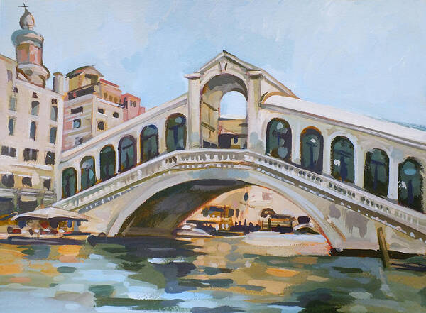 Rialto Poster featuring the painting Rialto Bridge by Filip Mihail
