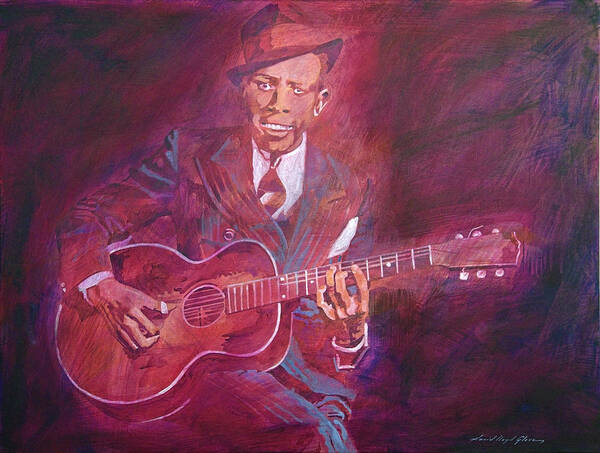 Blues Poster featuring the painting Robert Johnson by David Lloyd Glover