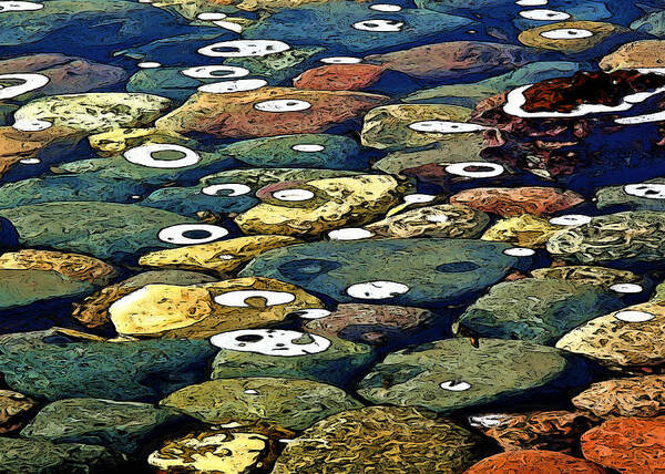 Rocks Poster featuring the digital art Rock Pool 2 by Gary Olsen-Hasek