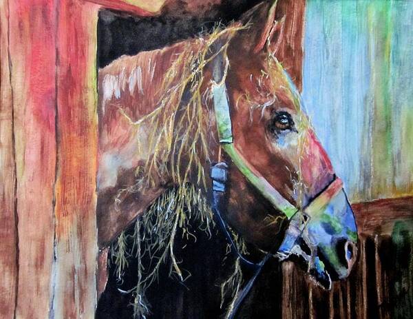 Horse Poster featuring the painting Rough Night by Maris Sherwood