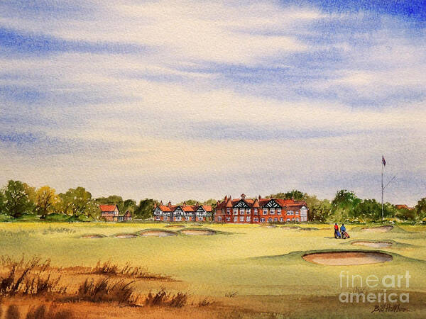 Royal Lytham & St Annes Golf Course Poster featuring the painting Royal Lytham and St Annes Golf Course by Bill Holkham